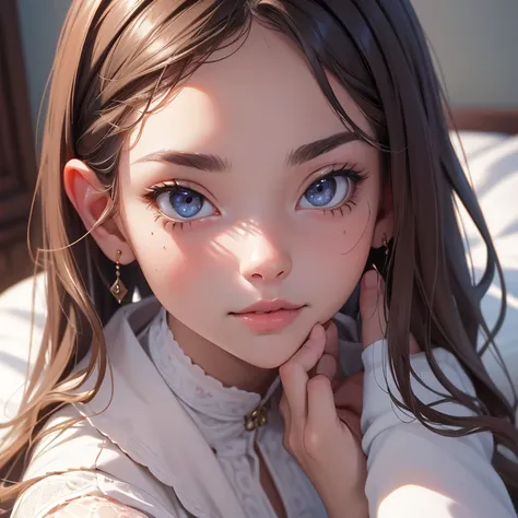 ((sit on bed))(high-waist close-up)(masterpiece, best quality:1.4), absurdres, highres, ultra detailed, beautiful, (perfect face...