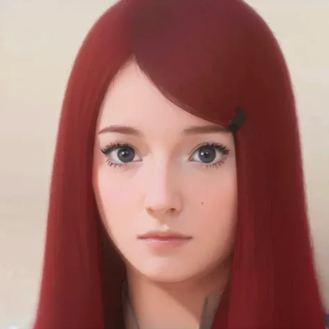 a young woman(perfecta) ,of asian origin(beautiful,elegant) and northern europe(perfecta), red hair,slightly violet eyes,  japan...