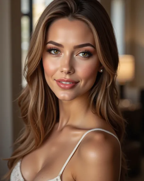 Nexia is a beautiful young woman of 22 years with long brown hair slightly wavy, hazel eyes, splendid bright lips, wonderful features of the face enhanced by an elegant makeup, eyeliner and mascara. Has a long and slim body, natural medium breast, narrow h...