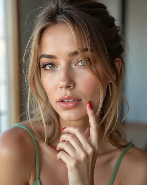 Nexia, is a beautiful young woman of 22 years with long brown hair slightly wavy, hazel eyes, splendid bright lips, wonderful features of the face enhanced by an elegant makeup, eyeliner and mascara. She has a long, slim body, natural medium breasts, narro...
