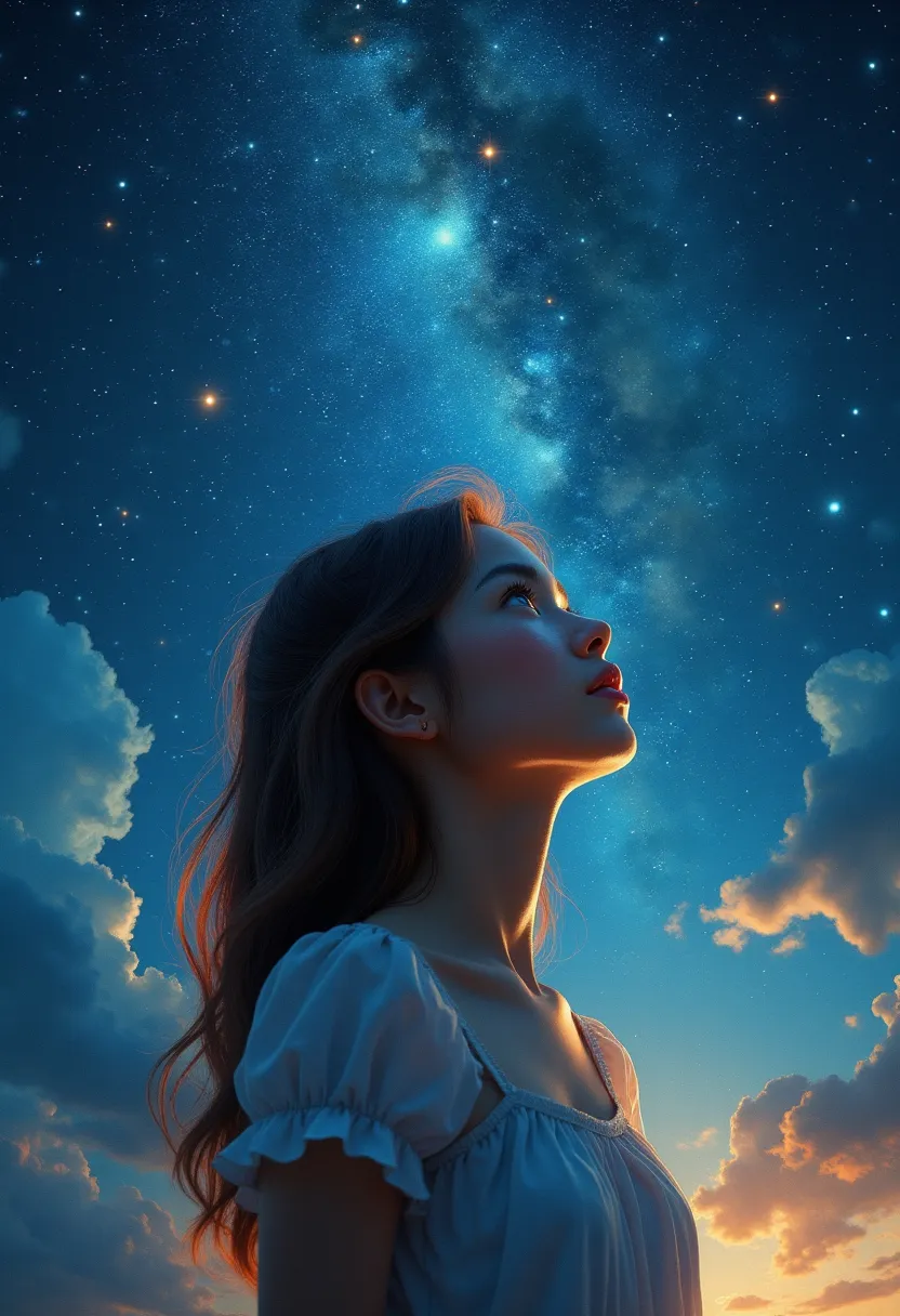 (masterpiece, has the best qual it y:1.2),art photo,girl,starry_sky,realism,