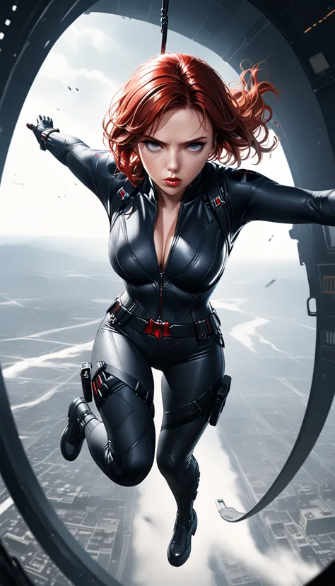 (ohwx), full body shot, scarlett johansson as a marvel's black widow, beautiful detailed eyes, beautiful detailed lips, extremel...