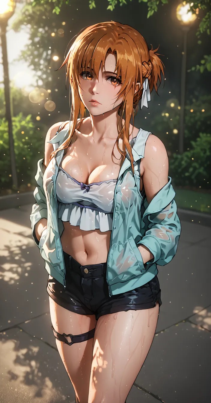 score_9, score_8_up, score_7_up, score_6_up, asuna yuuki from sword art online, orange hair, fold, braid, short hair, orange eye...