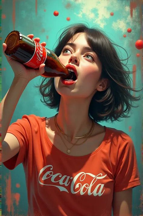 Create an image of me drinking a Coca-Cola bottle mocking up 