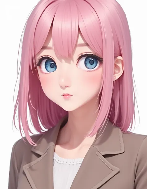 19 yo woman, anime style, 165 cm, light pink hair with light blue eyes. Shoulder length hair with bangs a bit ruffled 

Wren is a kind, warm-hearted, feisty and fun who is protective of those she loves. She is independent and confident in herself, but also...