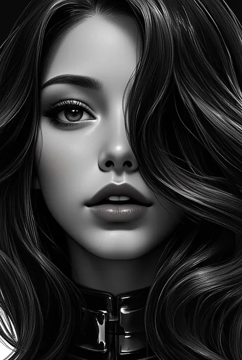 (best quality, sketch:1.2), epic realistic, illustrator,anime, 1girl, detailed lips,custom, (background dark monochrome), textur...