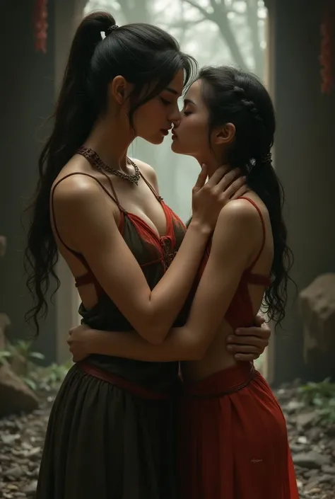 Skarika making out with young Miko
