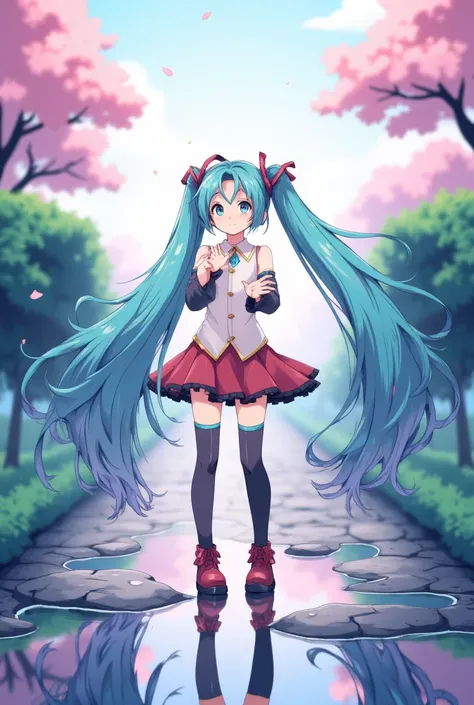 (masterpiece、best quality、best quality、official art、beautiful and beautiful:1.2)、(one person:1.3) hatsune miku、 twin tails,beaut...