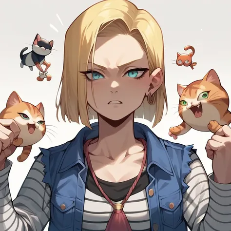 Android 18 swallows a live octopus the size of a cat and the octopus sticks its hands into her mouth and Android 18 swallows its hands