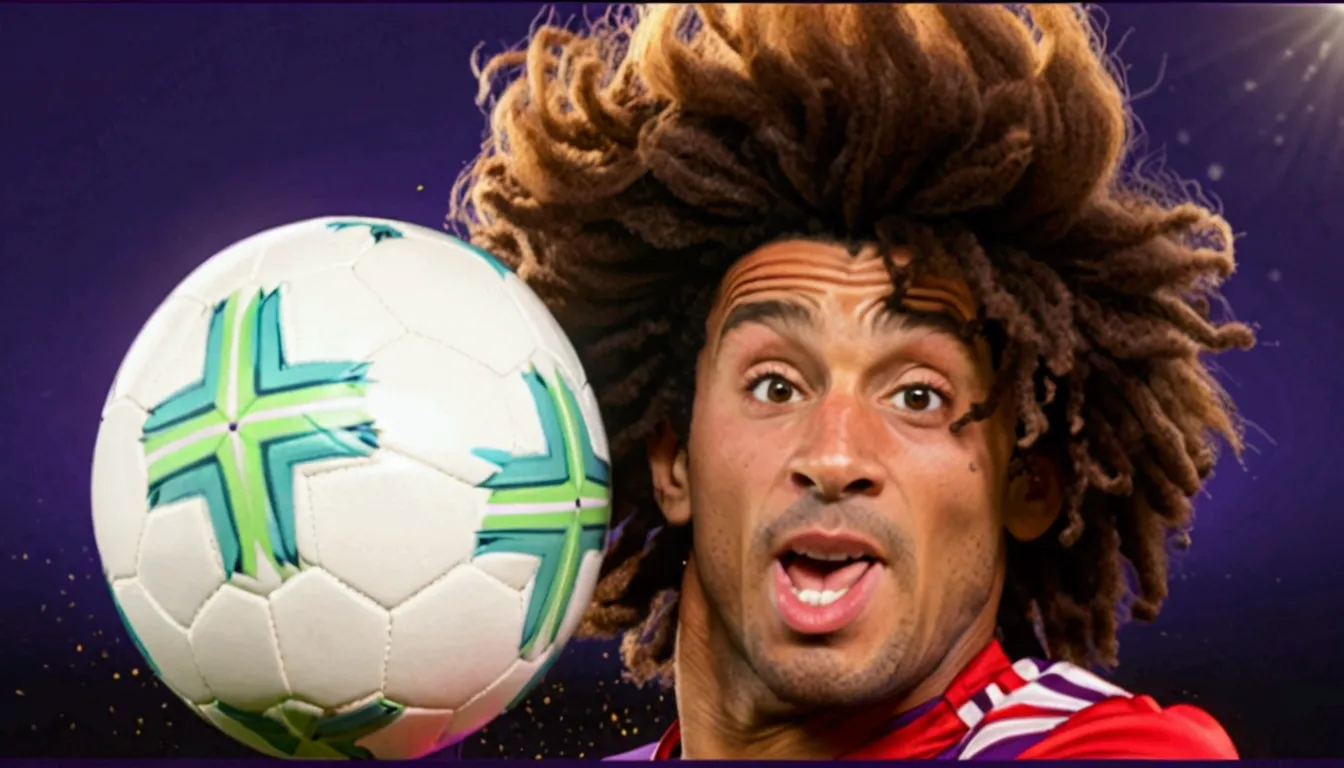 cartoon portrait   : football player ,(  dynamic action pose , the moment a soccer ball hits your face ),  high quality,(charmin...