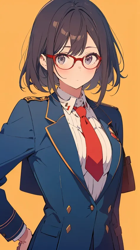 uniform、soldier、glasses、beauty、cool