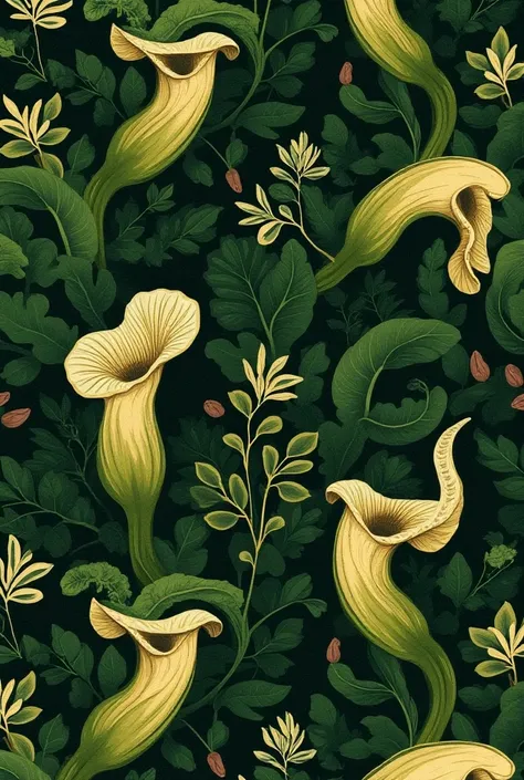 nepenthes with creative pattern in textile design 
