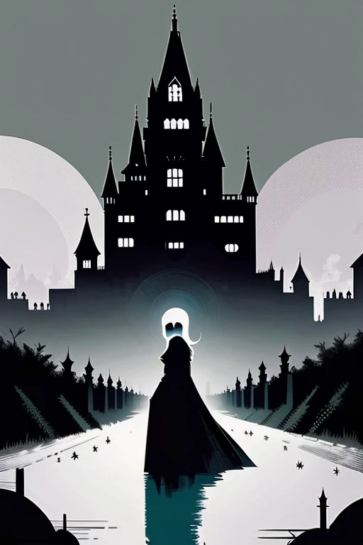 ghost、Creepy、Deformed、The background is a castle