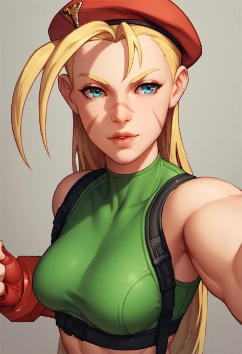 street fighter cammy　selfie　 anime style