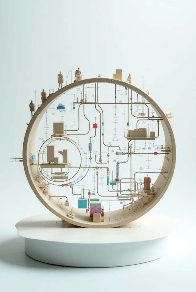 a model/physical model showing what the circular economy looks like visually 