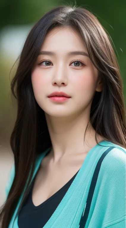 perfect figure beautiful woman：1.4，Layered Hair Style，Protruding cleavage：1.2，Wet clothes：1.5，Highly Detailed Face and Skin Textur，double eyelid，Whiten the skin，Long wet hair, green cyan eyes