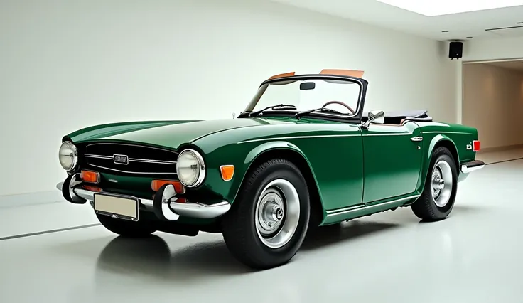 green color full HD picture 1970 Triumph TR6 in Showroom 