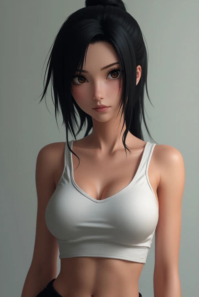 Hyper realistic hinata hyuga shirt topless with byakugan active 