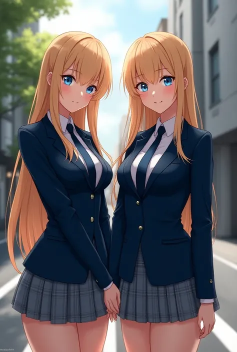  super open busty cleavage anegasakai no、Shiny golden hair,  long hair, (Beautiful blue eyes、  Sparkling Eyes, fine grain)、smile、Ultra-precise eyes、 Highly Detailed Face ,  Highly detailed eyes , ((masterpiece,Best Quality:1.3,Best Illustration,Realistic))...