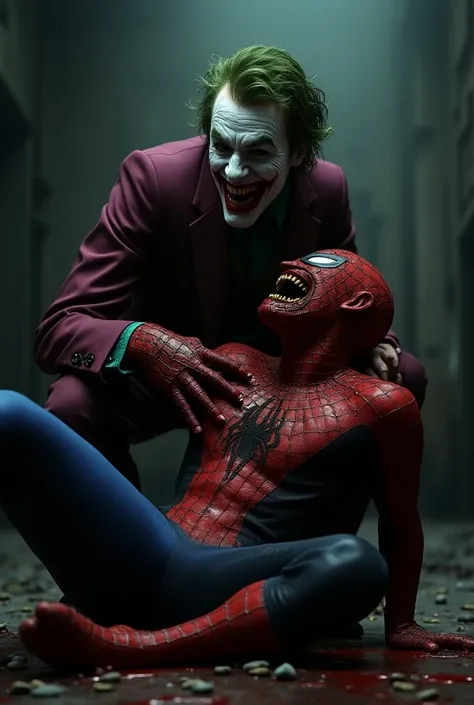 Joker brutally torture spiderman 