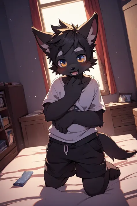  (epic,   dynamic angle) high quality ,   best quality  ,  high quality , (I was wrong) ( The Boys,    furry personification   ), I was wrong,  The Boys,  dog The Boys,   black fur  ,  Innocent, Innocent,   viewers  ,  Nude decoration ,   dynamic angle,  Y...