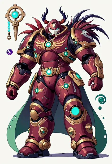 ((illustration)), (best quality)), ((masterpiece)), (detailed), white background, full body, solo, male focus, front view: 1.5, Hulkbuster1024, knight armor, primaries helmet, holding power sword, 2d, cartoon, flat color, wyatt, 