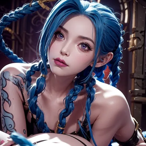 jinx arcane in sexy and seductive pose, actress , provocative look