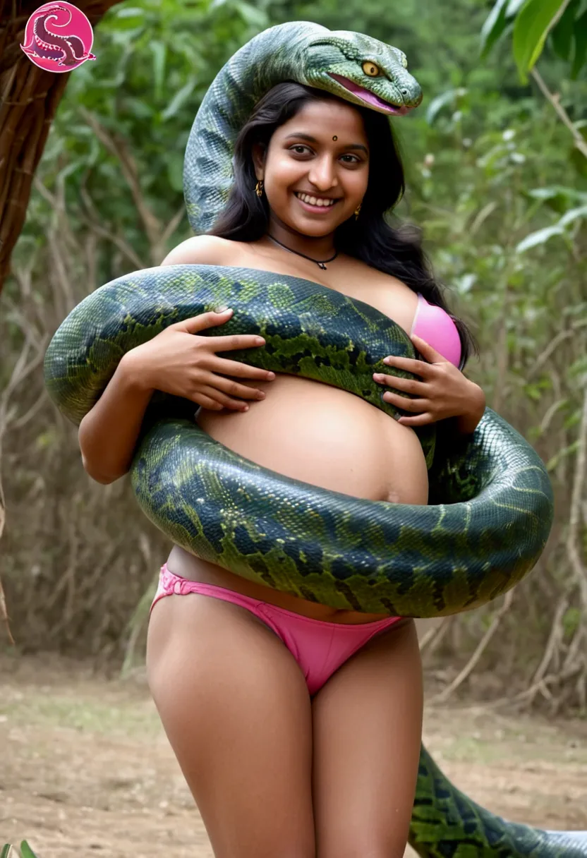 pregnant topless aroused  horny beautiful smiling happy very young indian teen village girl  wearing pink thong vs giant green c...