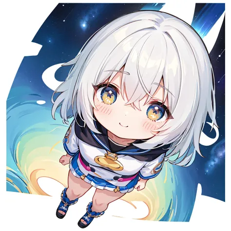 Chibi、cute、Bold and dynamic composition、X composition 、Best Quality、最高masterpiece、Handsome face、Baby Face、((Stickers))，Stickers， concept art,Under Art，Anime Style， Dreamland Wonderland、Utopian，masterpiece， Many colors ， DetailsDetails ，Seven Colors,(Best Q...