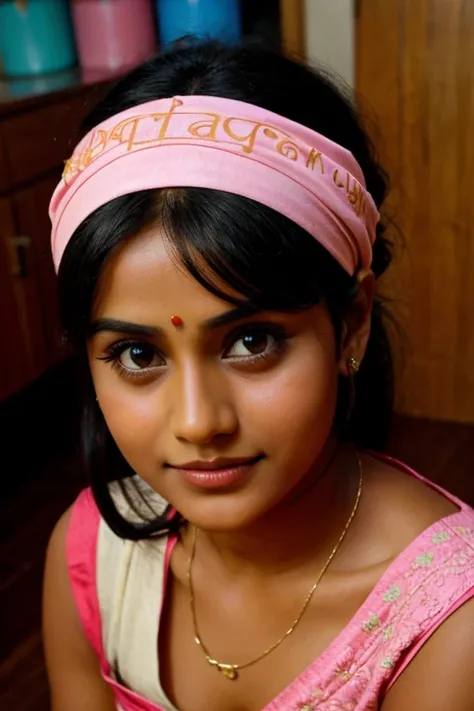 A cute girl with Jyoti written on her head