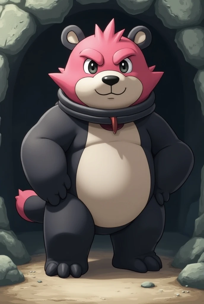  Kosturso is a big , bear-like Pokémon .  It is robustly built and moves primarily on its two hind legs,  which as well as his strongly pronounced arms over have great strength . Kostursos tail ,  his head and back are pink ,  his ears and snout are white ...