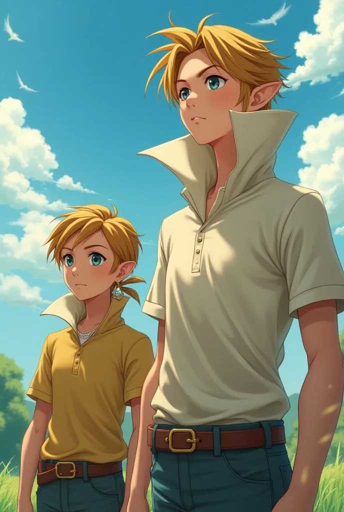 Anime, Princess Zelda and Link are both wearing Massive Popped Collar Polos with their Collars both Fully Popped up 