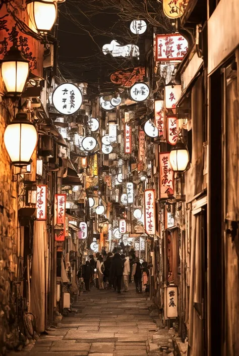 ** prompt for magical scene in japan :**

 a night scene an old neighborhood in japan ,  where the clear sky is filled with star...