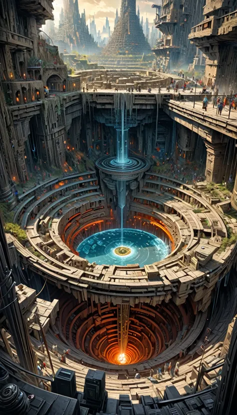   Underground Labyrinth City , cross section, people々Life , Advanced Civilizations , Computer Controlled  ,  Fantasy Art ,   Delicate and Dynamic Textures  , 2.5D,   Artistic Photography,   hyperrealistic  , digital graphic CG, Break Ultra Detailed ,   absolute resolution , Best Quality