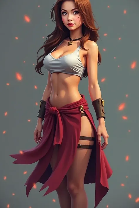 pixel game character woman wearing skirt