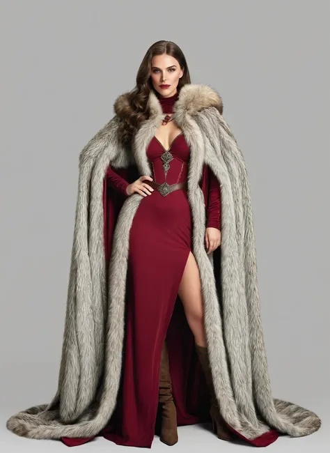 Scarlet Witch, sorceress, medieval, fur cape,