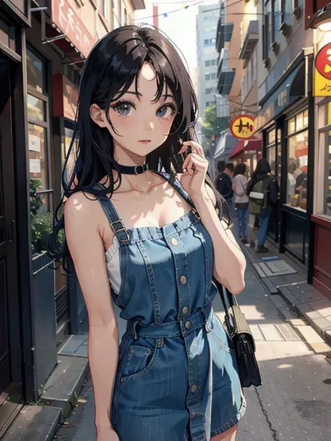 (masterpiece), (best quality:1.0), (ultra highres:1.0), highly detailed face and eyes,
BREAK
Aquagirl, 
wearing denim_dress
BREAK
street, dimly light alley