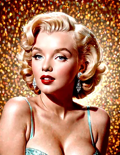 Generate portraits of Marilyn Monroe that exude timeless elegance and vintage appeal. Soft, Attractive lighting. Highlight her appearance with a sophisticated touch ,  probably inspired by the Golden Age of Hollywood .  Super Real Photos,  bright color, 16...