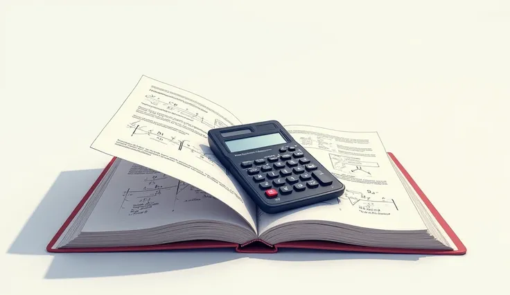 a calculator and a mathematics book