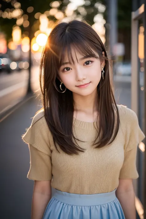 ((masterpiece)), ((photo realistic)), ((highest quality)),shiny eyes, Fair skin, puffy face, broad jawline,big beady eyes, well-proportioned Japanese girl, 15years old, (no make-up:1.2) , glowing silver light brown hair, (messy hair) , (tearful face, shy s...