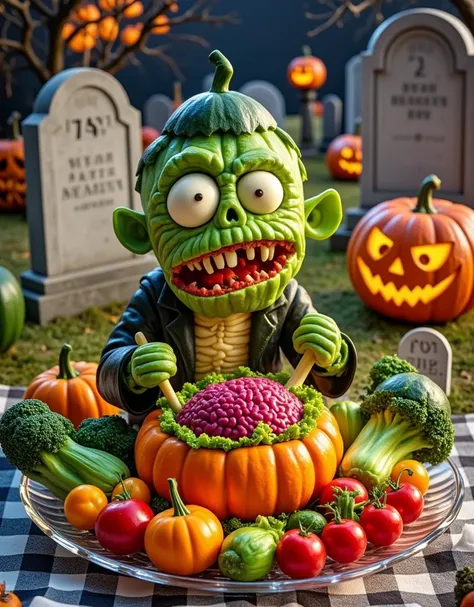 Realistic photography style Halloween cute vegetable monster - 写实摄影风格万圣节可爱蔬菜怪物