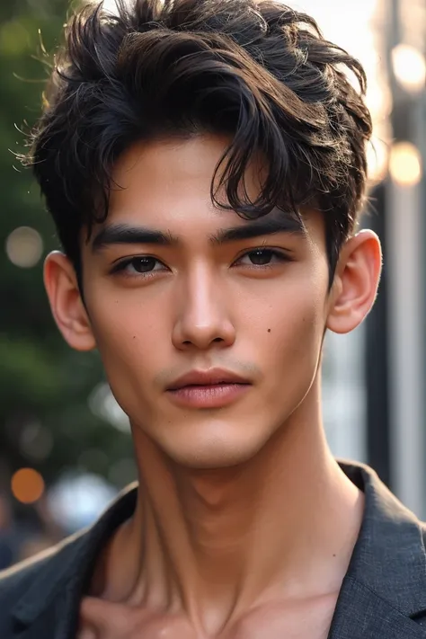 realistic handsome young thai men