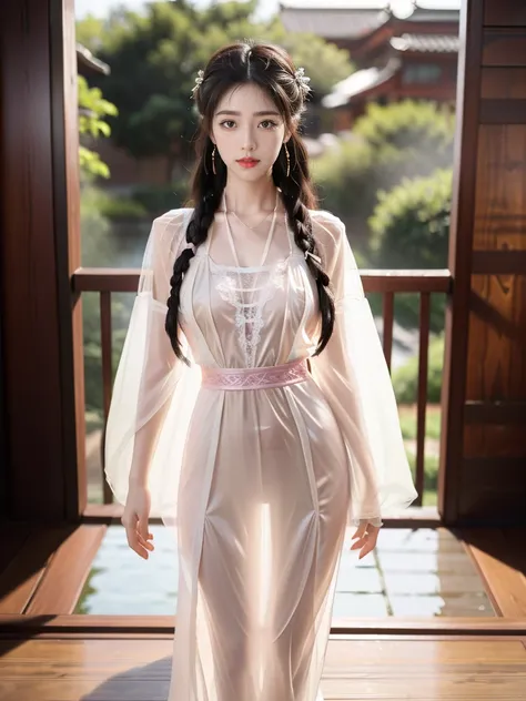 ((a woman)), 美丽脸庞的sexy中国华裔美少女,  decorated dress, very beautiful decorations dress, purple, ((lace)), mesh dress, 网状shawl飘逸,  (((...