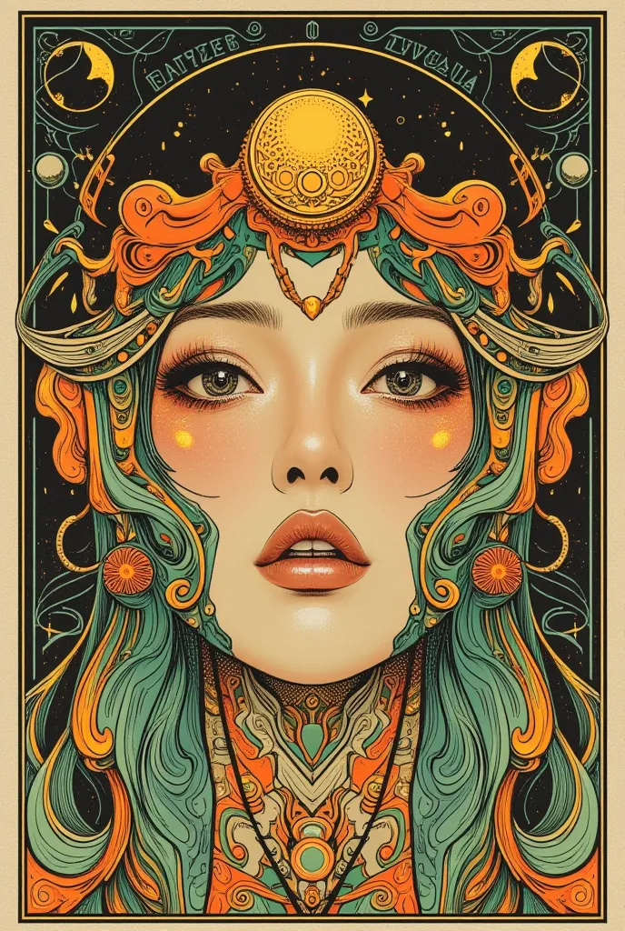 ((best quality)), ((masterpiece)), (detailed), ((perfect face)), surreal, art nouveau, in the illustrative style of moebius,