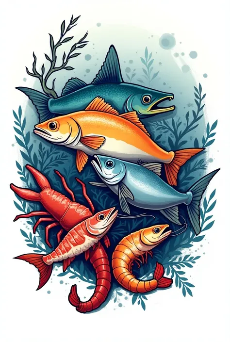 Make fish seafood logo