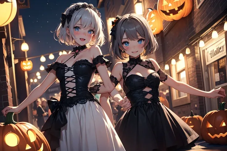 
((masterpiece)), ((best quality)), (ultra-detailed), ((kawaii)), cute, (lovely), ((extremely detailed)), 4K, (8K), best quality, (beautiful), illustration, (dutch angle), ((spread arms)), a pretty woman, young woman, in vibrant Halloween costume, (Hallowe...