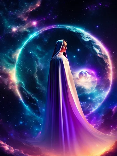 The Cosmic Echoes, Quiet Moments, Quiet Dawn, Journey Into Space, Mystical Dreamer, Astral Traveling, Inner Beauty, Starlight and You, Space Nun praying, adults traditional nun costume, Space Lady. Floating Through Space, Silhouettes, Night Flower, Mysteri...