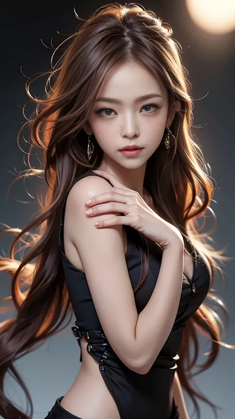 MasteRpiece、Best Quality、High resolution、High quality images、8k、Skin Gloss、Skin and clothing texture、Detailed Expression、Shiny latte color hair、Long Hair Girl、Manga inspired by Lee Jong Suk、Trending on DeviantArt、Realism、Detailed cartoon style、Manga art st...