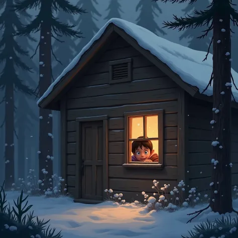 It could create an image of someone peeking out the window of a cabin