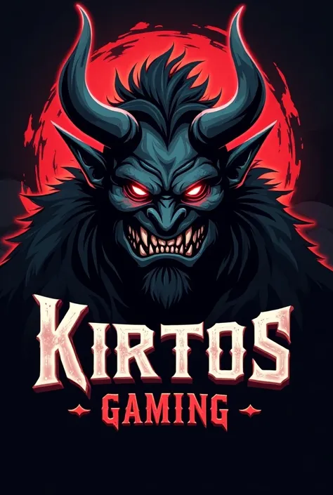 Gaming logo with an Oni that says Kirtos Gaming in png format 